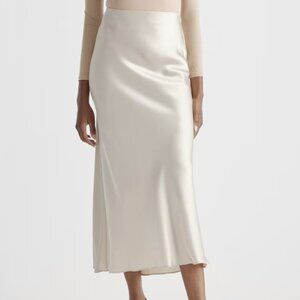 ✰ NWT quince 100% washable silk maxi skirt champagne ✰